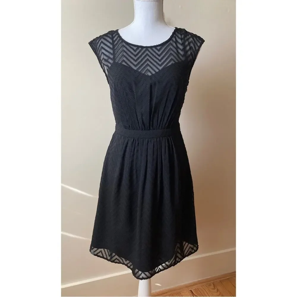 J.Crew Sleeveless Chiffon Dress Black Size 0